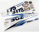 Vinyl graphic decals clear film set suitable for Suzuki 175 hp outboard engine four stroke. Vinyl stickers kit for suzuki 175 hp Handmade