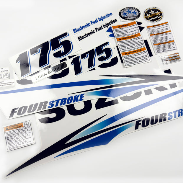 Vinyl graphic decals clear film set suitable for Suzuki 175 hp outboard engine four stroke. Vinyl stickers kit for suzuki 175 hp Handmade