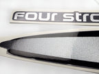 Vinyl graphic metalized silver decals set suitable for Yamaha 9.9 hp four stroke high thrust outboard engine. Vinyl stickers kit for Yamaha 9.9 hp four stroke Handmade