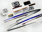 Vinyl graphic metalized silver decals set suitable for Yamaha 8 hp four stroke high thrust outboard engine. Vinyl stickers kit for Yamaha 8 hp four stroke Handmade