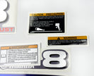 Vinyl graphic metalized silver decals set suitable for Yamaha 8 hp four stroke high thrust outboard engine. Vinyl stickers kit for Yamaha 8 hp four stroke Handmade