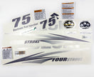 Vinyl graphic decals silver shimmer film set suitable for Suzuki 75 hp outboard engine four stroke white cover. Vinyl stickers kit for suzuki 75 hp Handmade