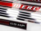 Vinyl graphic red with chrome shine retro decals set suitable for Mercury 6.5 hp outboard engine 1970