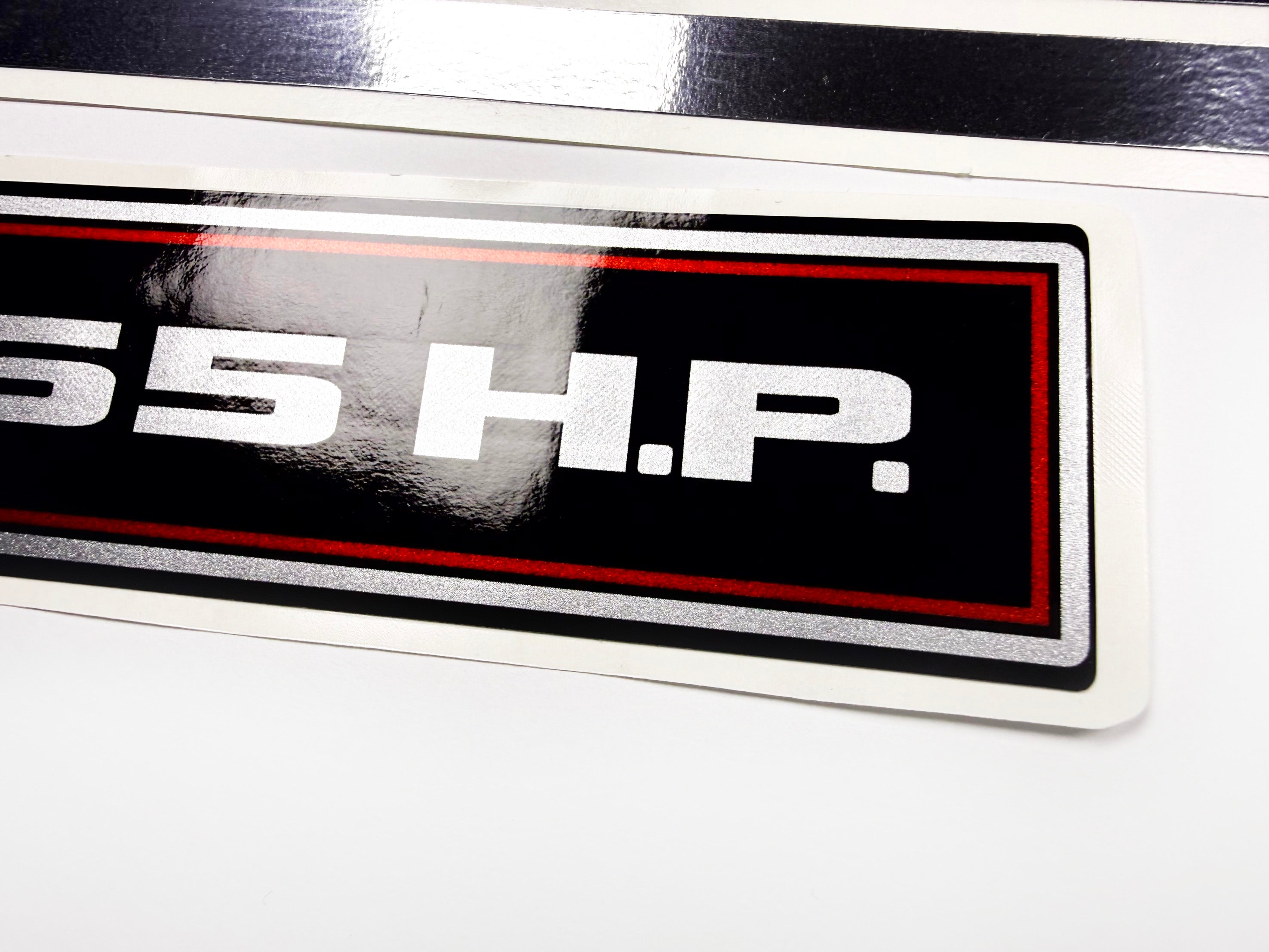 Vinyl graphic red with chrome shine retro decals set suitable for Mercury 6.5 hp outboard engine 1970