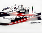 Vinyl graphic decals set suitable for Mercury 30 hp four stroke outboard engine. Vinyl stickers kit for Mercury 30 hp Handmade