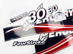 Vinyl graphic decals set suitable for Mercury 30 hp four stroke outboard engine. Vinyl stickers kit for Mercury 30 hp Handmade