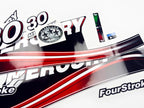 Vinyl graphic decals set suitable for Mercury 30 hp four stroke outboard engine. Vinyl stickers kit for Mercury 30 hp Handmade