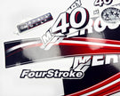 Vinyl graphic decals set suitable for Mercury 40 hp four stroke outboard engine. Vinyl stickers kit for Mercury 40 hp Handmade