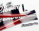 Vinyl graphic decals set suitable for Mercury 40 hp four stroke outboard engine. Vinyl stickers kit for Mercury 40 hp Handmade