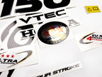 Vinyl graphic decals set chrome color suitable for Honda VTEC 150 hp four stroke outboard engine. Vinyl stickers kit for Honda 150 hp four stroke Handmade