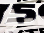 Vinyl graphic decals set chrome color suitable for Honda VTEC 150 hp four stroke outboard engine. Vinyl stickers kit for Honda 150 hp four stroke Handmade