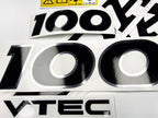 Vinyl graphic decals set chrome color suitable for Honda VTEC 100 hp four stroke outboard engine. Vinyl stickers kit for Honda 100 hp four stroke Handmade
