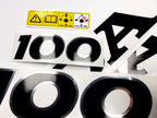 Vinyl graphic decals set chrome color suitable for Honda VTEC 100 hp four stroke outboard engine. Vinyl stickers kit for Honda 100 hp four stroke Handmade