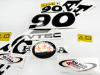 Vinyl graphic decals set chrome color suitable for Honda VTEC 90 hp four stroke outboard engine. Vinyl stickers kit for Honda 90 hp four stroke Handmade