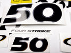Vinyl graphic decals set chrome color suitable for Honda 50 hp four stroke outboard engine. Vinyl stickers kit for Honda 50  hp four stroke Handmade