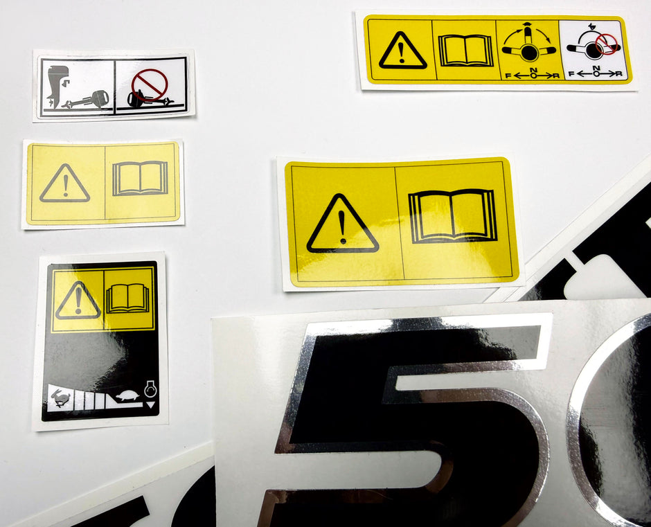 Vinyl graphic decals set chrome color suitable for Honda 50 hp four stroke outboard engine. Vinyl stickers kit for Honda 50  hp four stroke Handmade