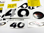 Vinyl graphic decals set chrome color suitable for Honda 40 hp four stroke outboard engine. Vinyl stickers kit for Honda 40  hp four stroke Handmade