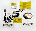 Vinyl graphic decals set chrome color suitable for Honda 5 hp four stroke outboard engine. Vinyl stickers kit for Honda 5 hp four stroke Handmade