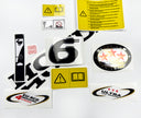 Vinyl graphic decals set chrome color suitable for Honda 6 hp four stroke outboard engine. Vinyl stickers kit for Honda 6  hp four stroke Handmade