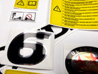 Vinyl graphic decals set chrome color suitable for Honda 6 hp four stroke outboard engine. Vinyl stickers kit for Honda 6  hp four stroke Handmade