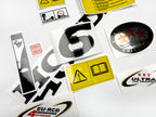 Vinyl graphic decals set chrome color suitable for Honda 6 hp four stroke outboard engine. Vinyl stickers kit for Honda 6  hp four stroke Handmade