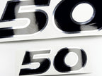 Vinyl graphic decals set chrome color suitable for Honda 50 hp four stroke outboard engine. Vinyl stickers kit for Honda 50  hp four stroke Handmade