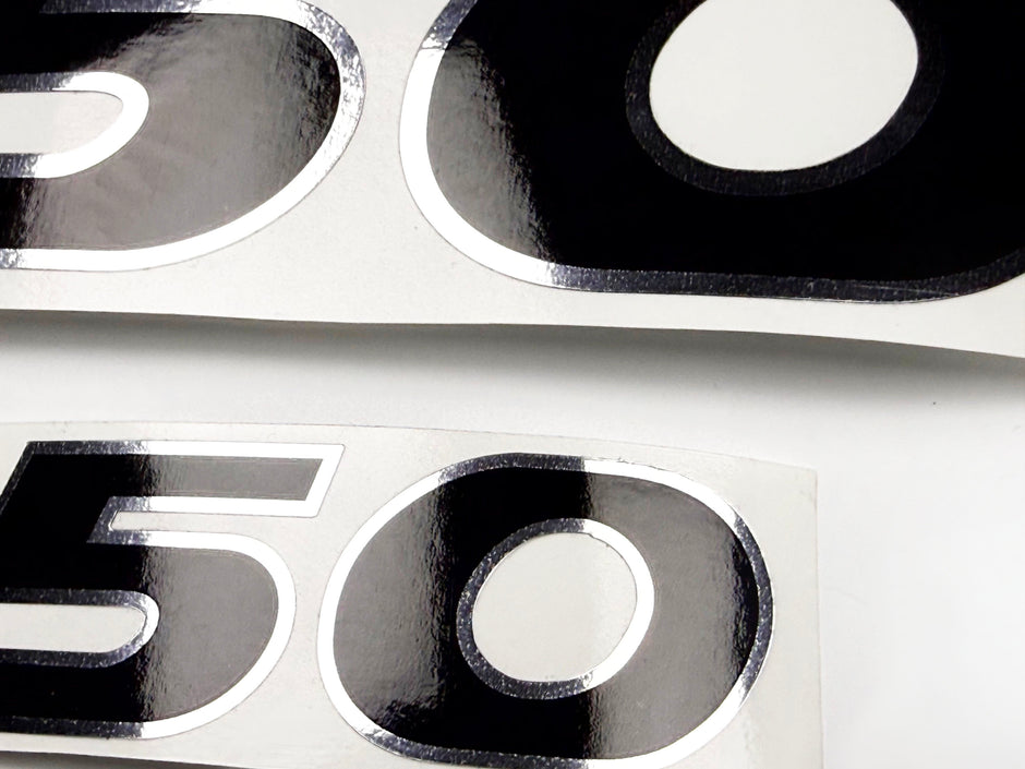 Vinyl graphic decals set two numbers 