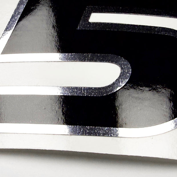 Vinyl graphic decal number "5" black with shiny chrome edging For Honda 5 hp outboard motor
