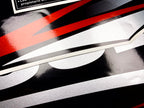 Vinyl graphic red silver shimmer decals set suitable for Suzuki 70 hp four stroke outboard engine. Vinyl stickers kit for suzuki 70 hp four stroke Handmade