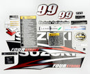 Vinyl graphic red silver shimmer decals set suitable for Suzuki 9.9 hp four stroke outboard engine. Vinyl stickers kit for suzuki 9.9 hp four stroke Handmade (Copy)
