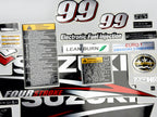 Vinyl graphic red silver shimmer decals set suitable for Suzuki 9.9 hp four stroke outboard engine. Vinyl stickers kit for suzuki 9.9 hp four stroke Handmade (Copy)