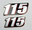 Vinyl graphic red silver shimmer decal numder suitable for Suzuki 115 hp four stroke outboard engine. Vinyl sticker number for suzuki 115 hp four stroke Handmade