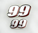 Vinyl graphic red silver shimmer decal numder suitable for Suzuki 9.9 hp four stroke outboard engine. Vinyl sticker number for suzuki 9.9 hp four stroke Handmade
