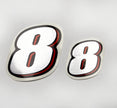 Vinyl graphic red silver shimmer decal numder suitable for Suzuki 8 hp four stroke outboard engine. Vinyl sticker number for suzuki 8 hp four stroke Handmade
