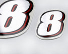 Vinyl graphic red silver shimmer decal numder suitable for Suzuki 8 hp four stroke outboard engine. Vinyl sticker number for suzuki 8 hp four stroke Handmade