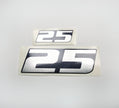 Vinyl graphic metalized silver shimmer decal number for Yamaha 25 hp four stroke outboard engine. Vinyl sticke numbers kit for yamaha 25 hp four stroke Handmade