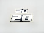 Vinyl graphic metalized silver shimmer decal number for Yamaha 20 hp four stroke outboard engine. Vinyl sticke numbers kit for yamaha 20 hp four stroke Handmade