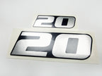Vinyl graphic metalized silver shimmer decal number for Yamaha 20 hp four stroke outboard engine. Vinyl sticke numbers kit for yamaha 20 hp four stroke Handmade