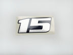 Vinyl graphic metalized silver shimmer decal number for Yamaha 15 hp four stroke outboard engine. Vinyl sticke numbers kit for yamaha 15 hp four stroke Handmade