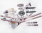 Vinyl graphic decals set suitable for Evinrude 40 hp two stroke outboard engine for blue cover cowling . Vinyl stickers kit for Ewinrude 40 hp two stroke Handmade