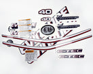 Vinyl graphic decals set suitable for Evinrude 40 hp two stroke outboard engine for blue cover cowling . Vinyl stickers kit for Ewinrude 40 hp two stroke Handmade