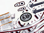 Vinyl graphic decals set suitable for Evinrude 40 hp two stroke outboard engine for blue cover cowling . Vinyl stickers kit for Ewinrude 40 hp two stroke Handmade