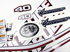 Vinyl graphic decals set suitable for Evinrude 40 hp two stroke outboard engine for blue cover cowling . Vinyl stickers kit for Ewinrude 40 hp two stroke Handmade