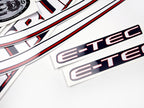 Vinyl graphic decals set suitable for Evinrude 50 hp two stroke outboard engine for blue cover cowling . Vinyl stickers kit for Ewinrude 50 hp two stroke Handmade