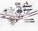 Vinyl graphic decals set suitable for Evinrude 60 hp two stroke outboard engine for blue cover cowling . Vinyl stickers kit for Ewinrude 60 hp two stroke Handmade