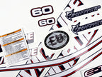Vinyl graphic decals set suitable for Evinrude 60 hp two stroke outboard engine for blue cover cowling . Vinyl stickers kit for Ewinrude 60 hp two stroke Handmade