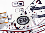 Vinyl graphic decals set suitable for Evinrude 60 hp two stroke outboard engine for blue cover cowling . Vinyl stickers kit for Ewinrude 60 hp two stroke Handmade