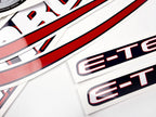 Vinyl graphic decals set suitable for Evinrude 60 hp two stroke outboard engine for blue cover cowling . Vinyl stickers kit for Ewinrude 60 hp two stroke Handmade