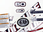 Vinyl graphic decals set suitable for Evinrude 60 hp two stroke outboard engine for blue cover cowling . Vinyl stickers kit for Ewinrude 60 hp two stroke Handmade