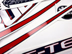 Vinyl graphic decals set suitable for Evinrude 75 hp two stroke outboard engine for blue cover cowling . Vinyl stickers kit for Ewinrude 75 hp two stroke Handmade